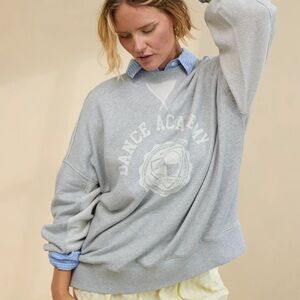 EUC Aerie Oversized Big Chill Crew Sweatshirt Heather Grey Size XS